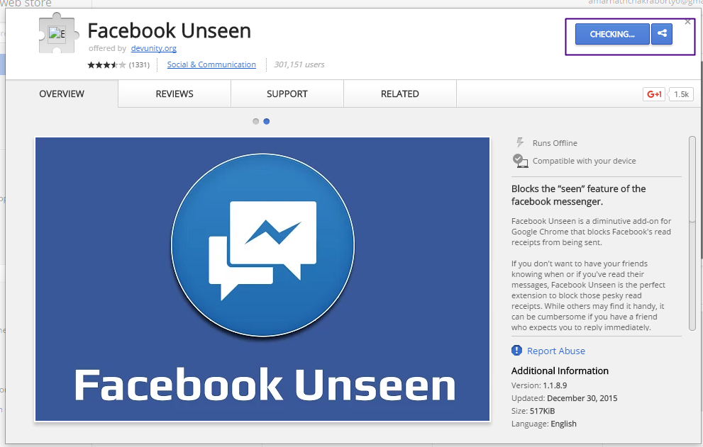 Facebook Unseen app