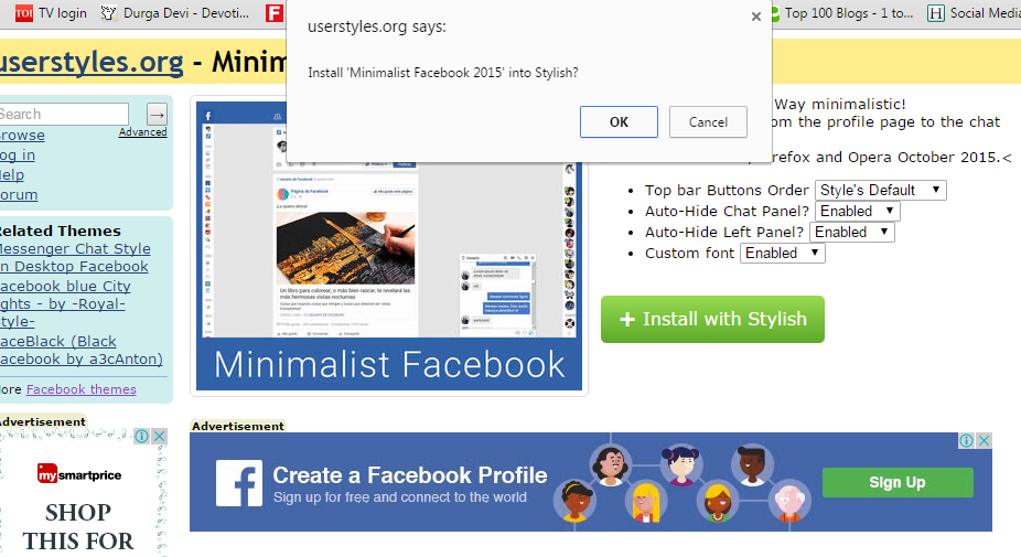 Change Facebook Theme Using Chrome Extension
