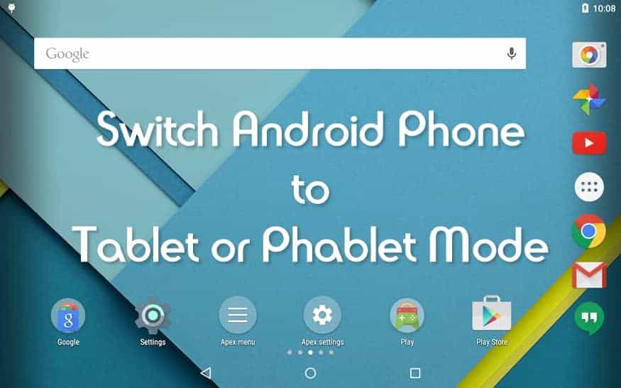 Přepněte telefon Android do režimu tabletu nebo phabletu bez restartování