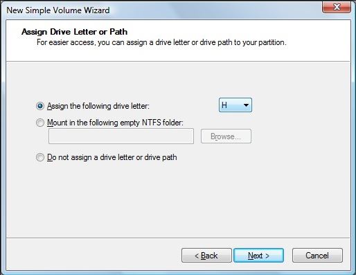 Assign a Drive Letter