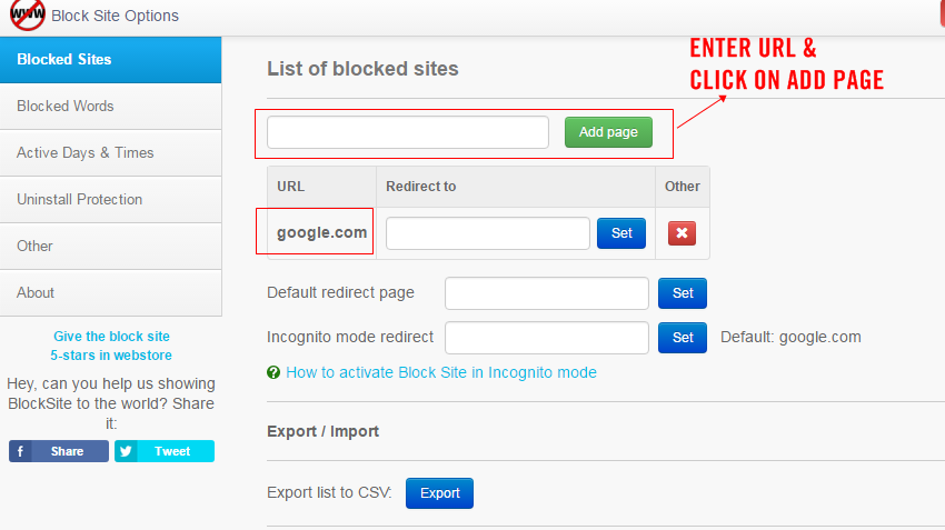 block websites computer site url particular enter step then want need