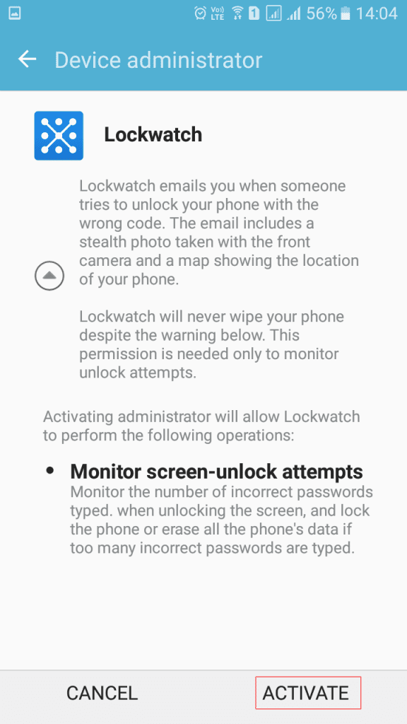 Utilisation de LockWatch - Thief Catcher