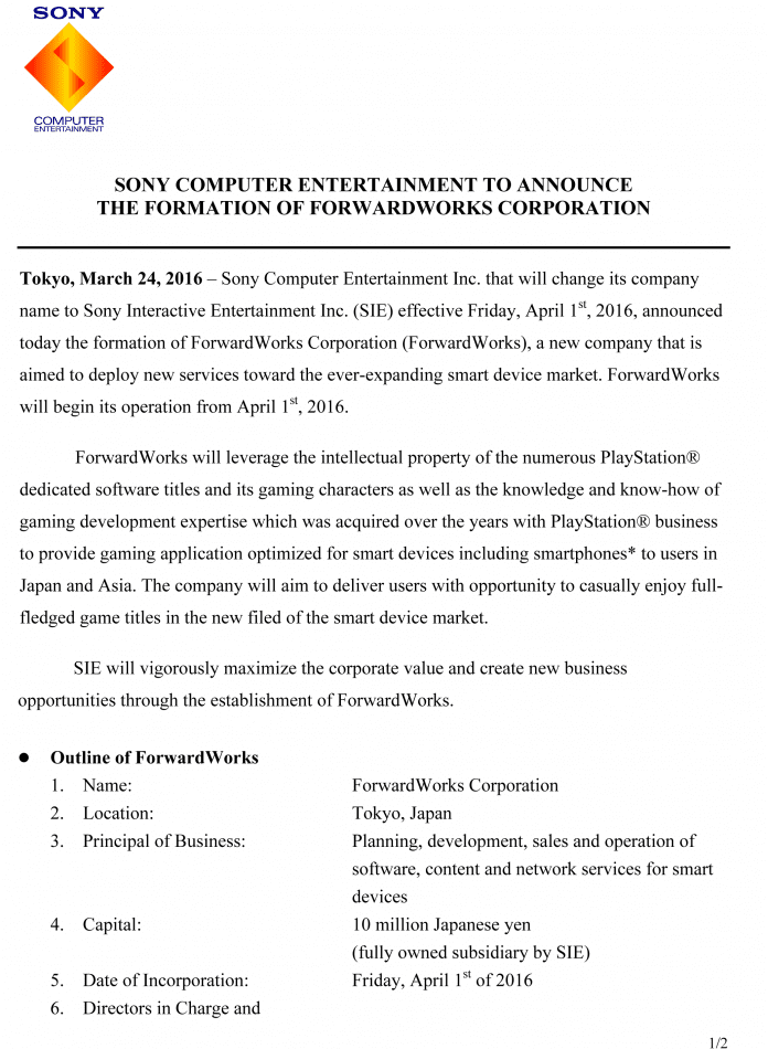 Sony Created Company That Will Develop PlayStation Mobile Games