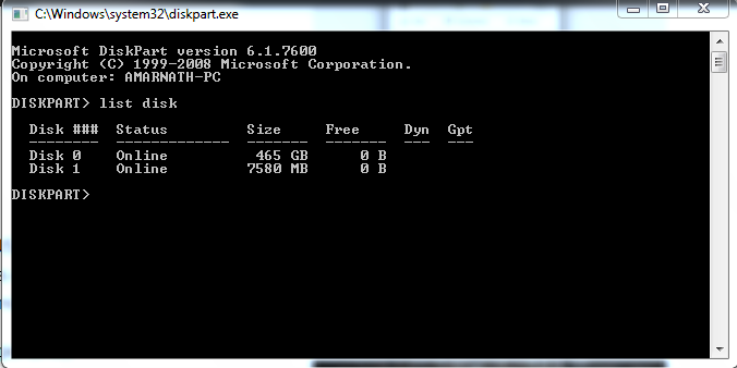 Using Command Prompt