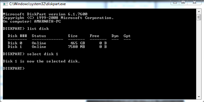 Using Command Prompt