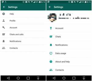 Upgraded Settings in WhatsApp (Image: Android Police)
