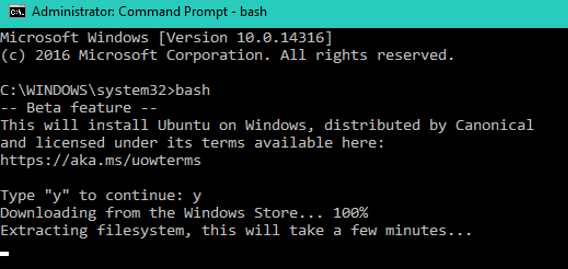 How to Run Linux Bash on Windows 10 