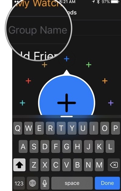 tap on the "+" icon
