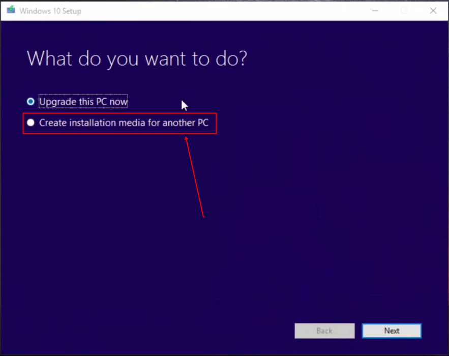  Create an installation media for another PC 