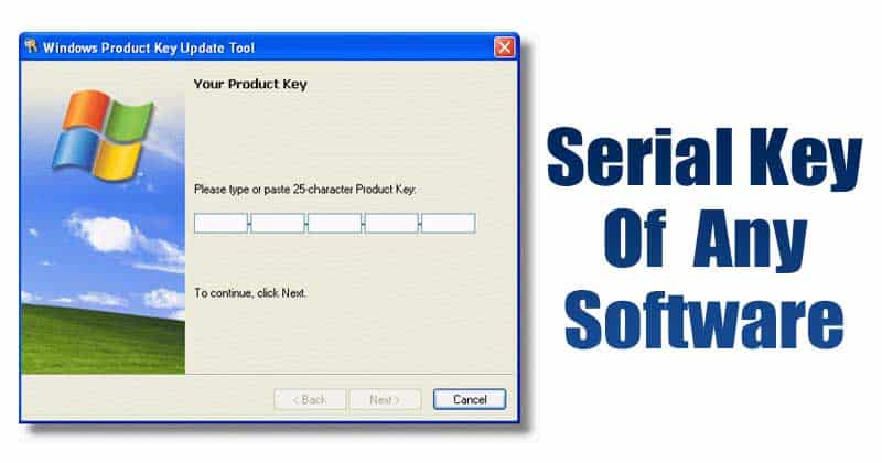 Find Serial Key Of Any Software