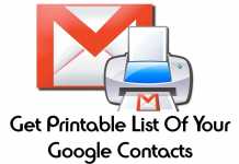 Get Printable List Of All Your Google Contacts