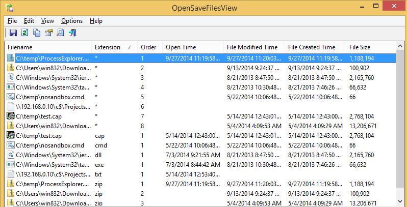 Open Saved Files
