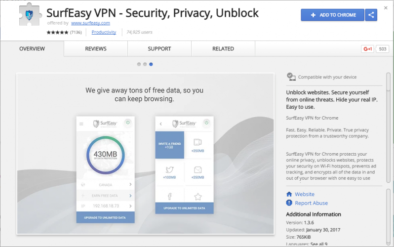 SurfEasy VPN - Security, Privacy, Unblock