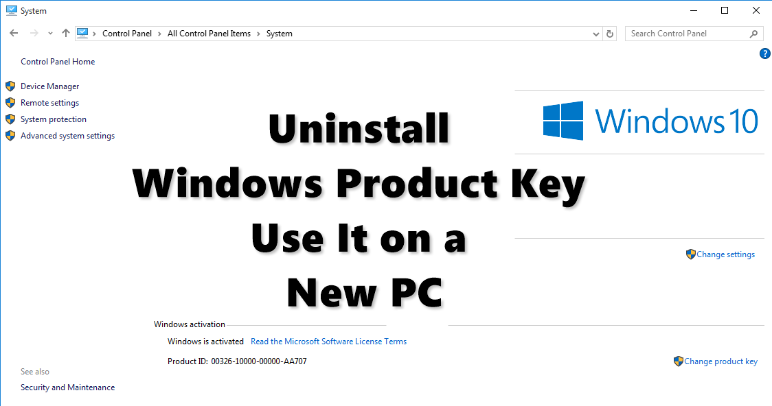 windows 10 product id vs product key