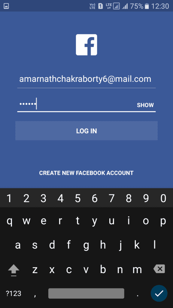 log in to your other Facebook account