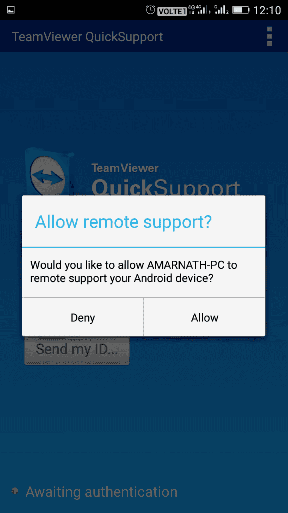 Allow the "Remote support"