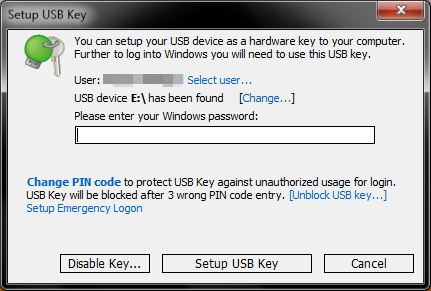 Rohos USB Logon Key