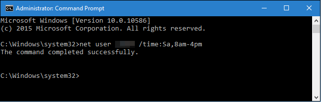 Set Up Time Limit for a Windows 10 User