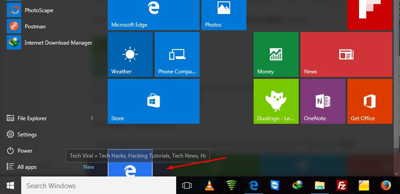 Webhelyhivatkozások hozzáadása a Windows 10 Start menüjéhez