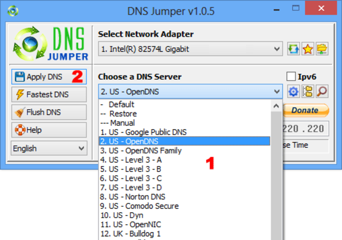 Как настроить dns jumper