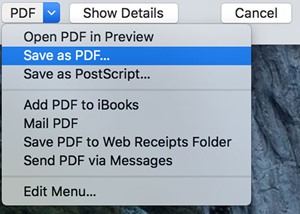 Vytvořte PDF na Macu