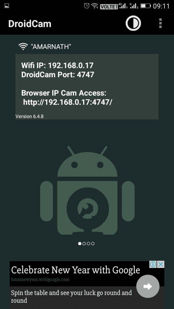 Utiliser DroidCam