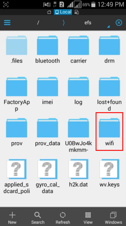 「WiFi」フォルダを開く'WiFi' folder