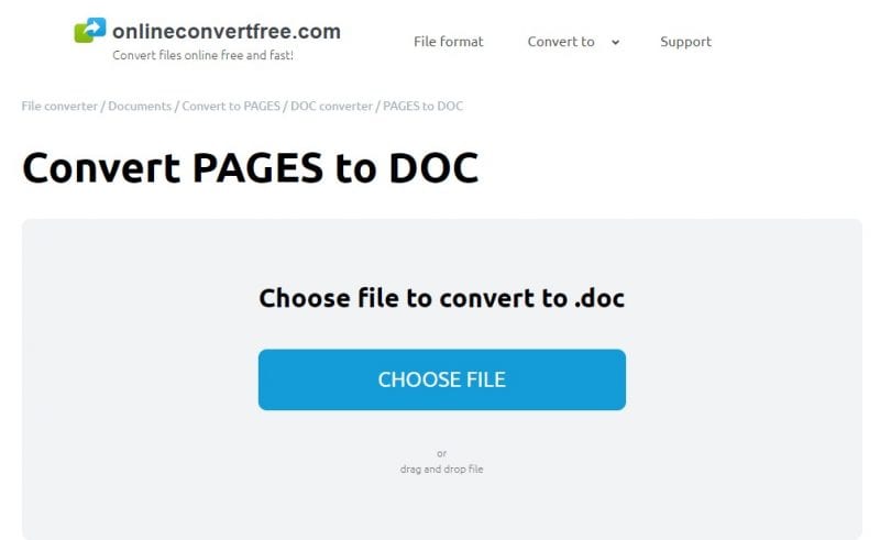 converting pages file to word