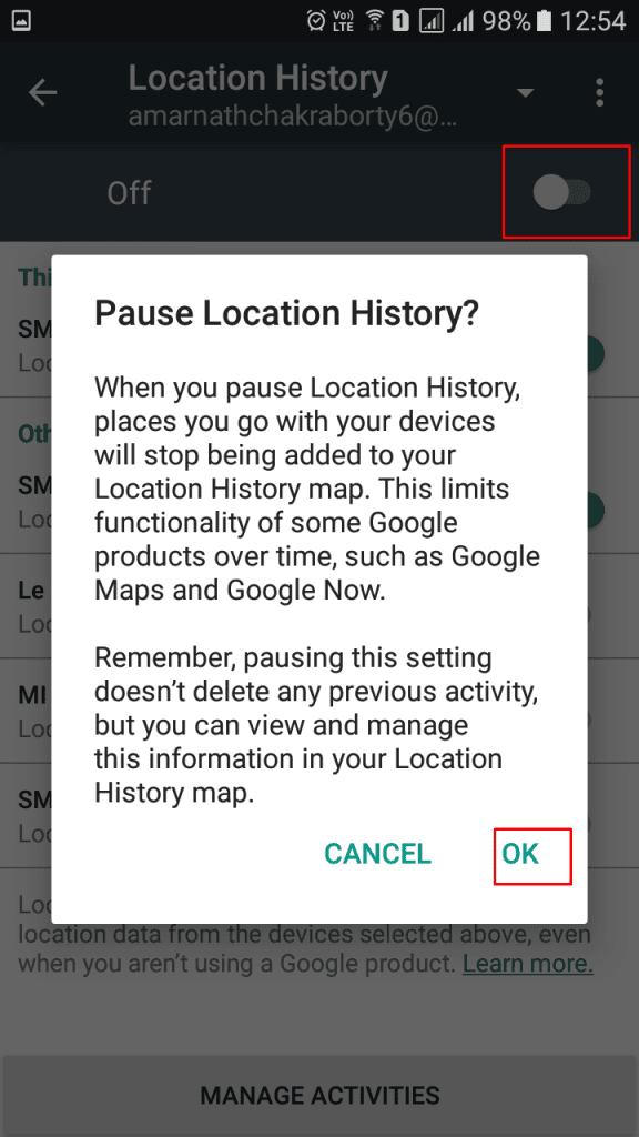 Stop Google from tracking Your Location History