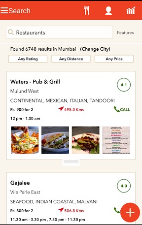 Android-appar för hemleverans av mat i Indien