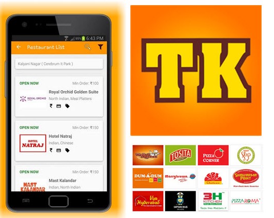Android-appar för hemleverans av mat i Indien