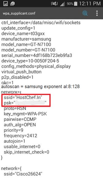 SSID (Name) and PSK(password)