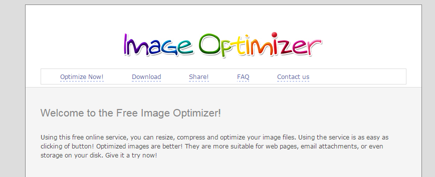 Visit Image optimizer website