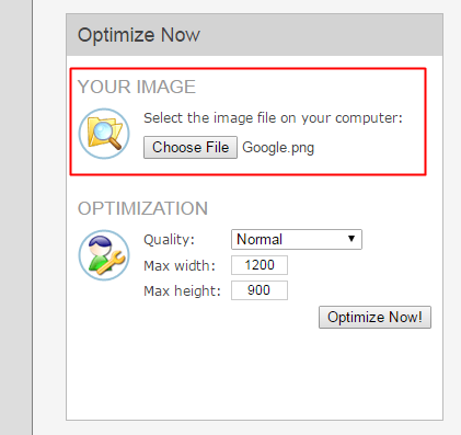 choose the file that you want to compress/optimize