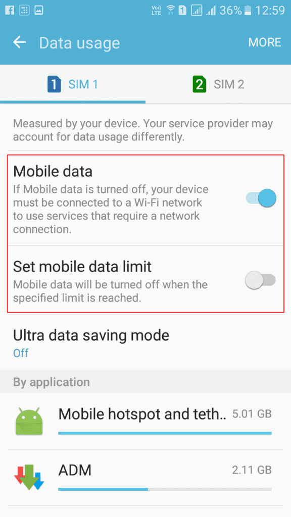 Android Using Too Much Data