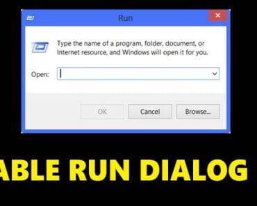 How to Disable Run Dialog Box in Windows