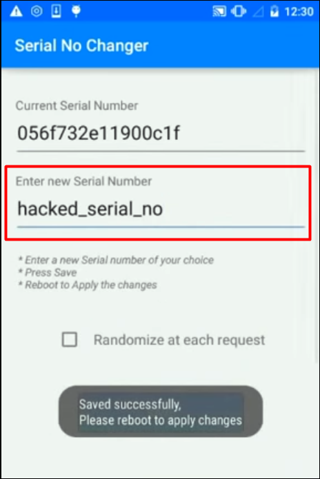 Change Serial Number of Your Android
