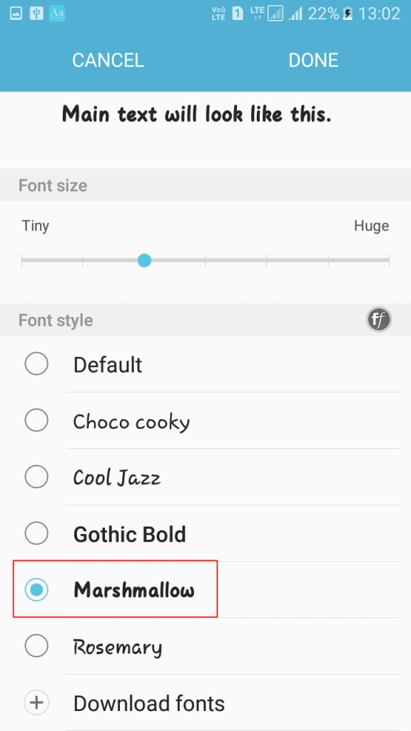 Utilizzando HiFont