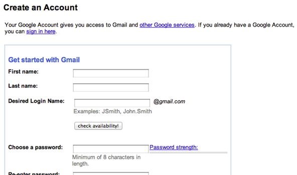 Signup without Gmail