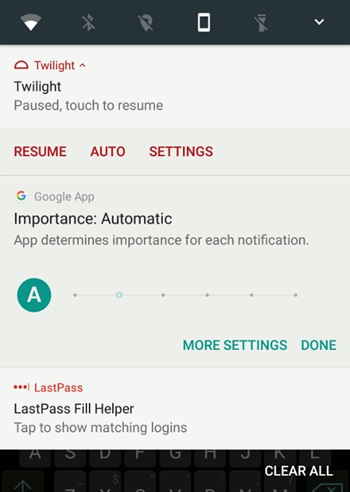 Nakonfigurujte oznámení-Android-7, abyste zajistili, že se zobrazí pouze aplikace, které chcete