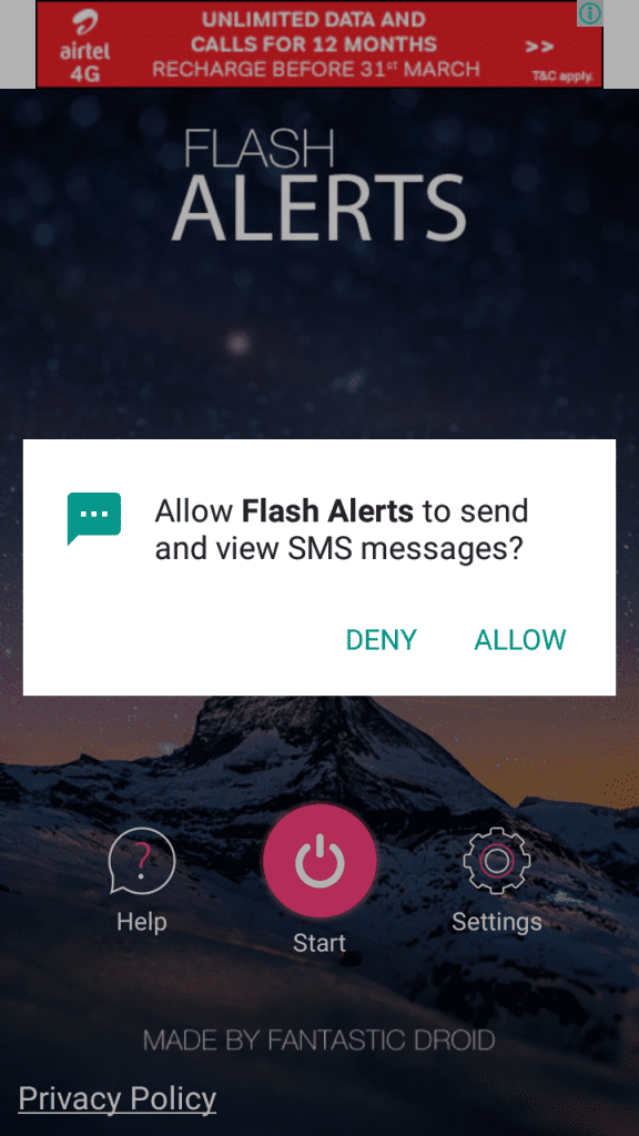 Using Flash Alerts On Call/SMS