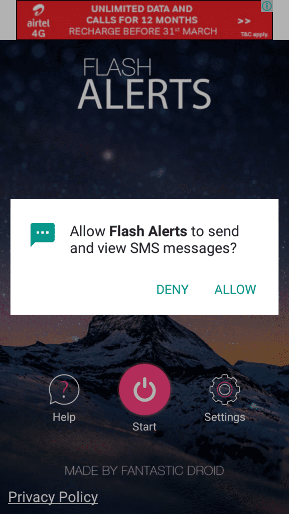 Usando alertas Flash On Call / SMS