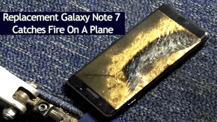 A replacement Galaxy Note 7 Catches Fire On A Plane
