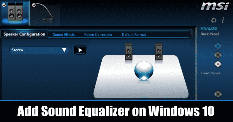 windows 10 audio equalizer