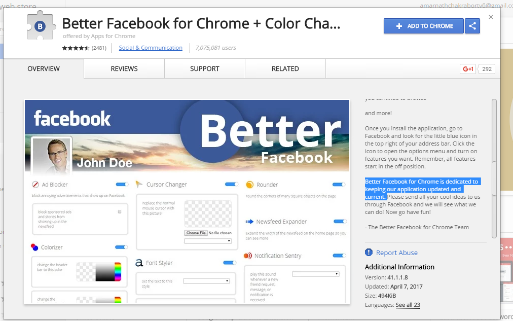 Bättre Facebook för Chrome