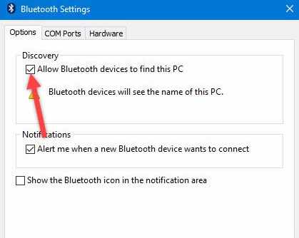 Allow bluetooth devices