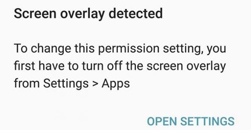 Opravte chybu „Screen Overlay Detected“ v aplikacích pro Android