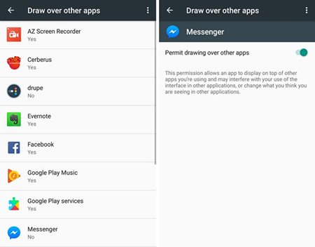 Opravte chybu „Screen Overlay Detected“ v aplikacích pro Android