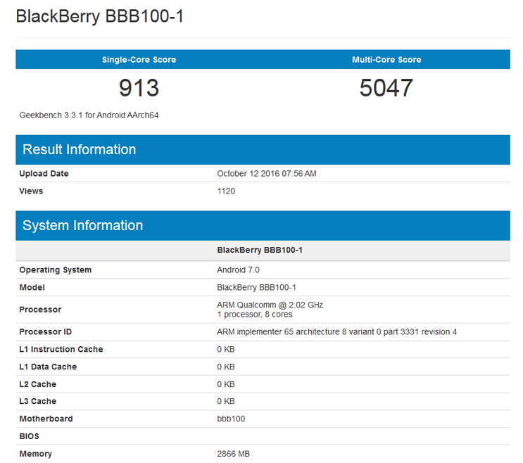 BlackBerry "Mercury" With 3GB RAM, 18MP Camera, 2.02 GHz Processor Spotted