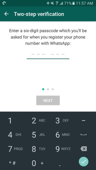Povolte dvoufázové ověření na WhatsApp